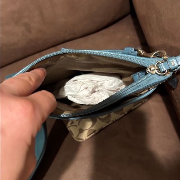 Coach crossbody Blue and Tan Women Bag Set - Picture 9 of 12